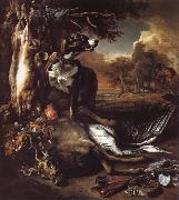 Jan Weenix A Deerhound with Dead Game and Implements of the Chase Norge oil painting reproduction